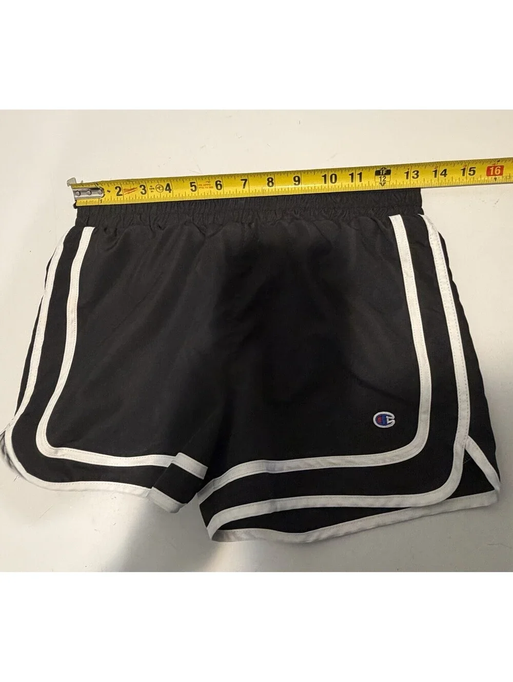 Womens Champion Athletic Running Short Black White Gym Short